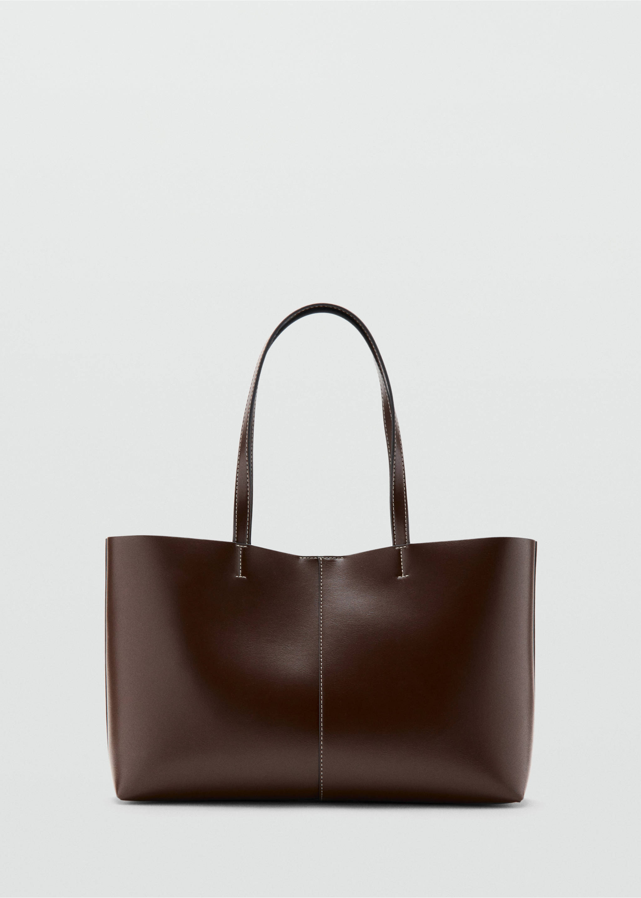 Shopper bag with double handle - Article without model, Brown. Ref: 27091336-00.