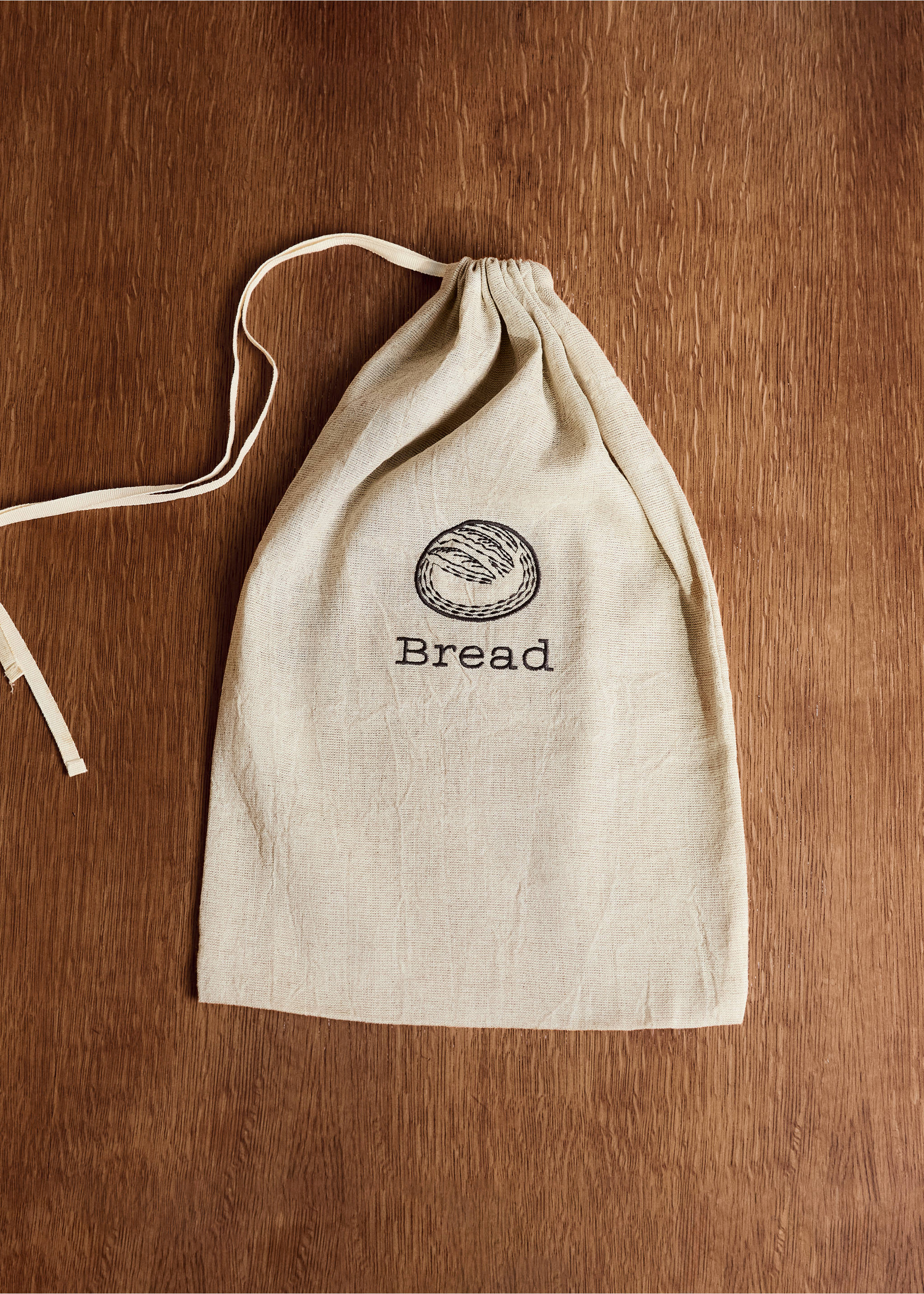 Small linen-cotton blend breadbasket - General plane, Light/Pastel Brown. Ref: 27091339-00.