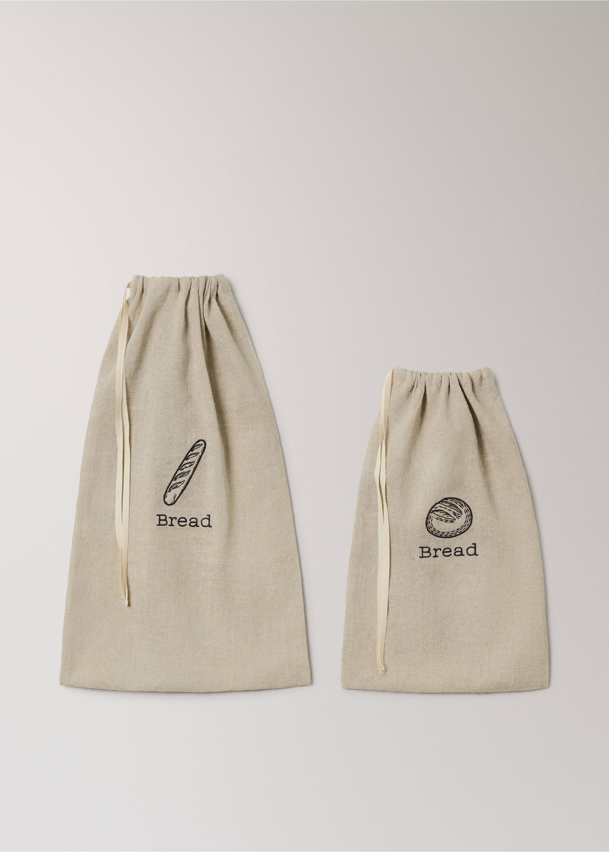 Small linen-cotton blend breadbasket - Details of the article 3, Light/Pastel Brown. Ref: 27091339-00.