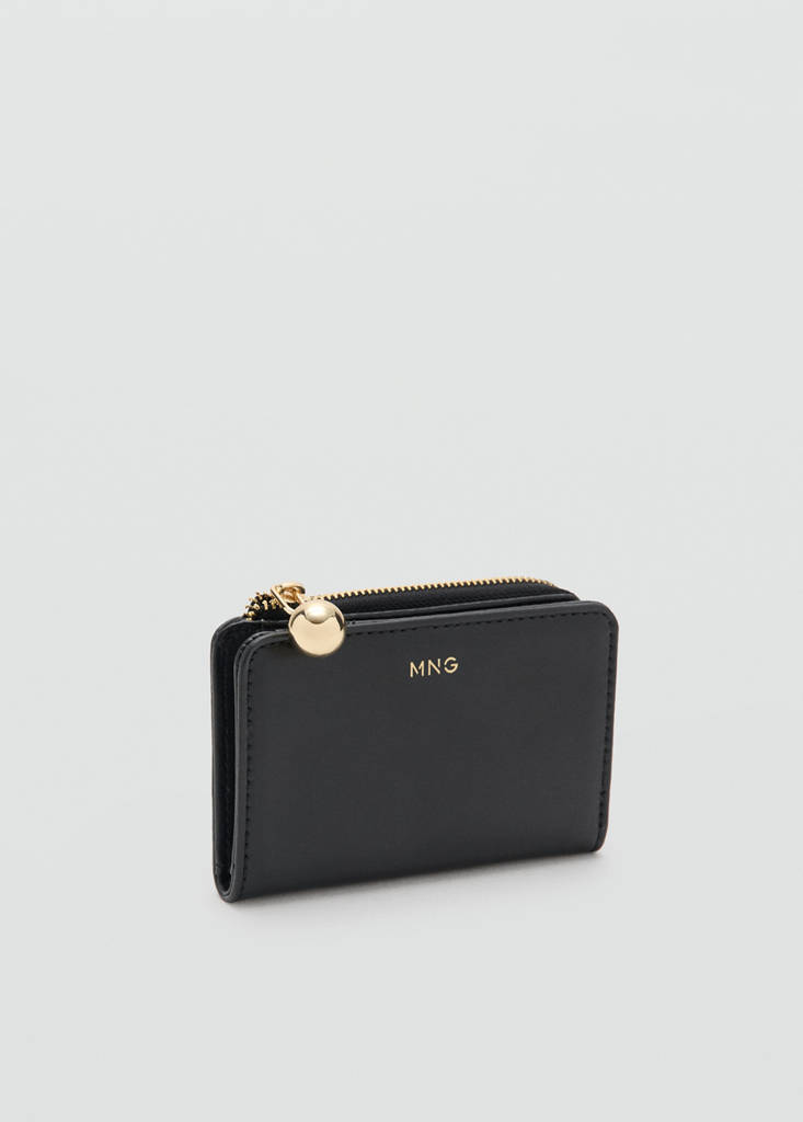 Mini-bead small purse — Black