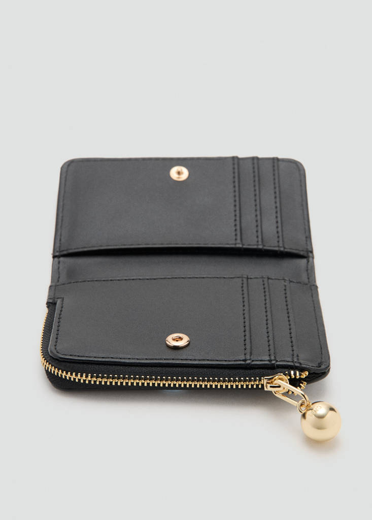Mini-bead small purse — Black