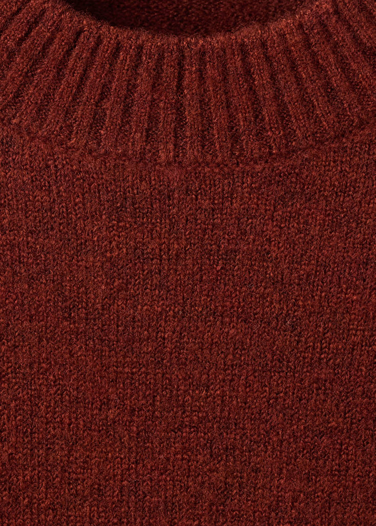 Short-sleeved knitted sweater — Burnt Orange