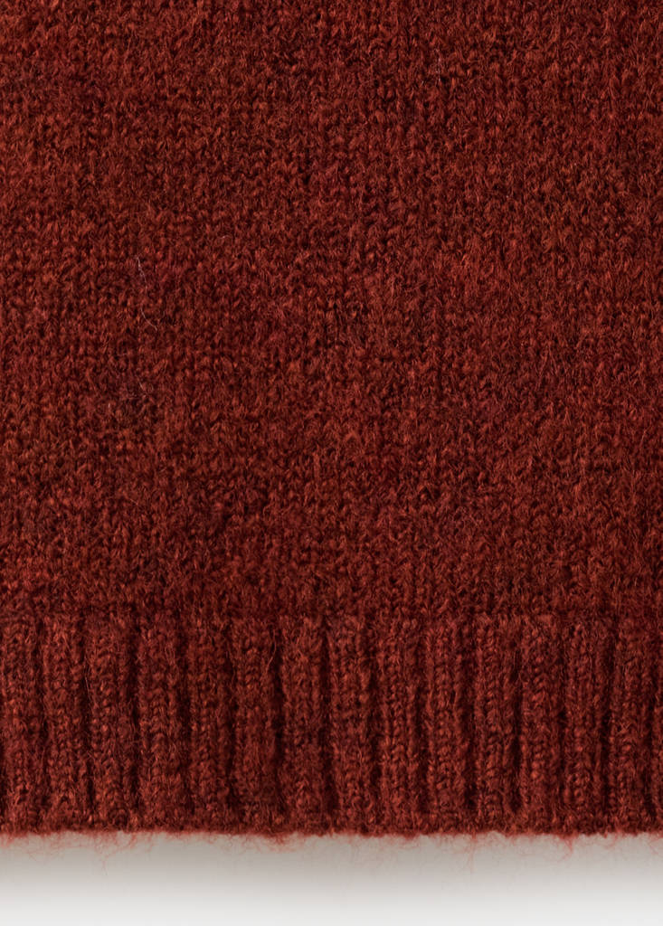 Short-sleeved knitted sweater — Burnt Orange