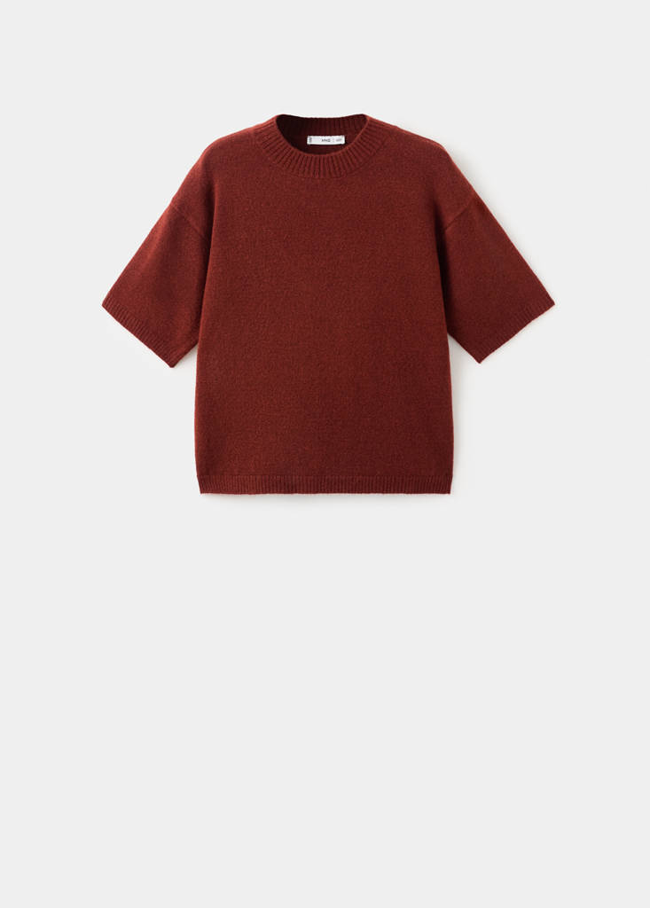 Short-sleeved knitted sweater — Burnt Orange