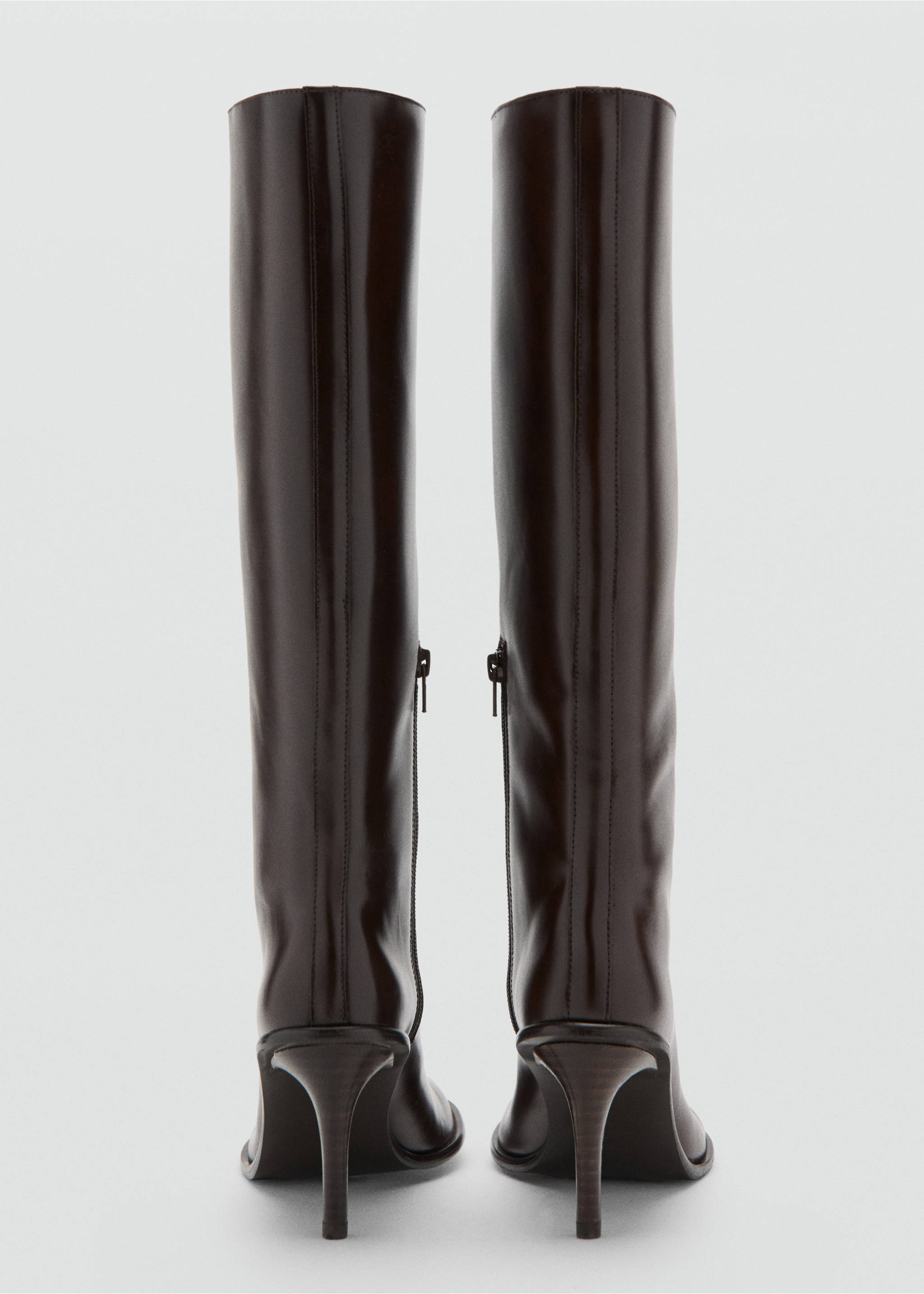 High heel leather boot - Details of the article 1, Chocolate. Ref: 27091343-00.