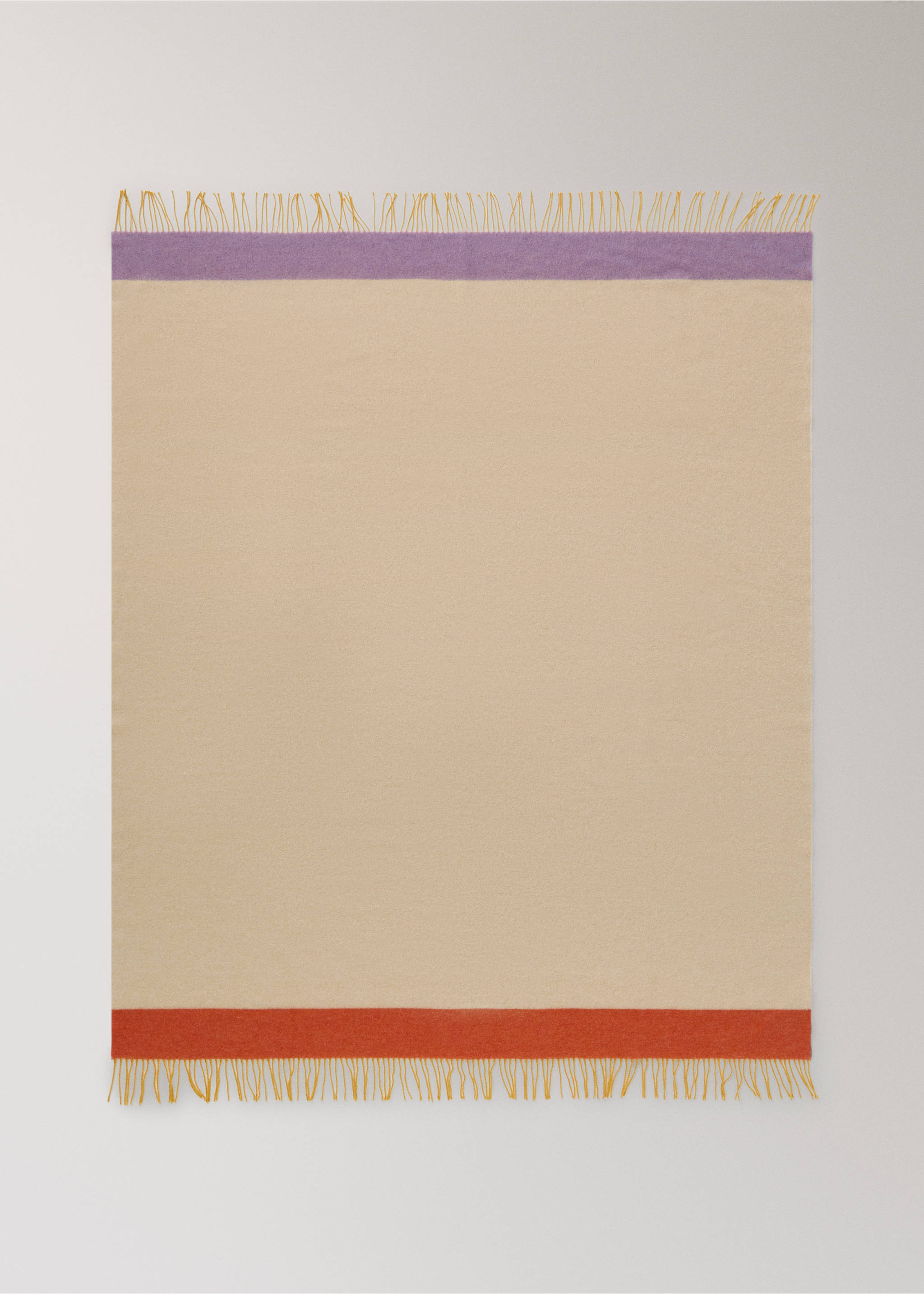 Pătură colorată din lână și bumbac - Detaliu al articolului 3, Galben. Ref: 27091346-00.