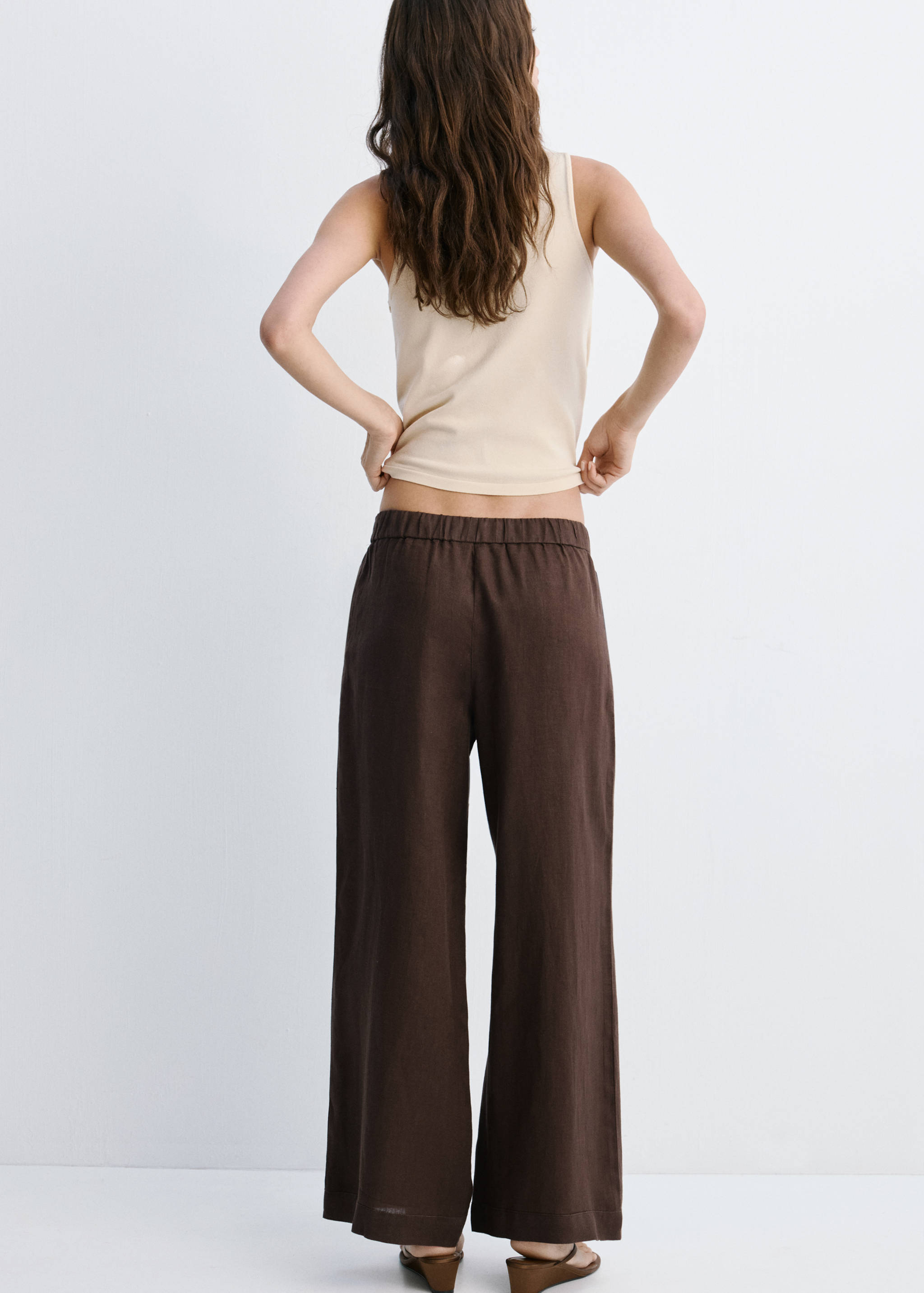 Pantalón lino botones - Reverso del artículo