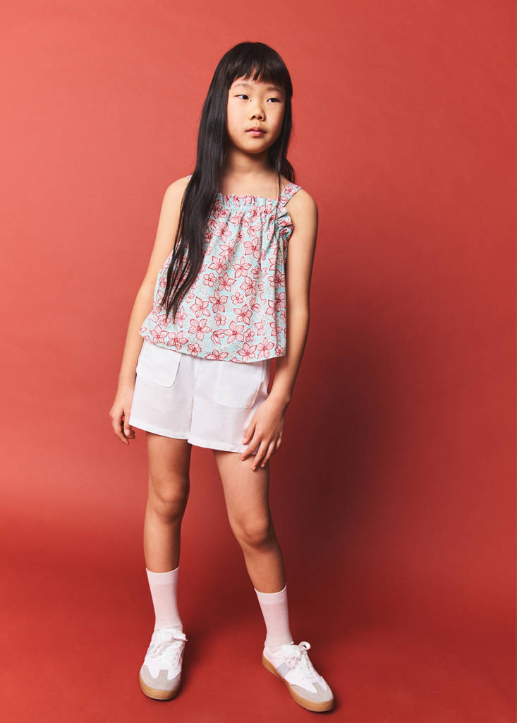 Plain cotton shorts — White