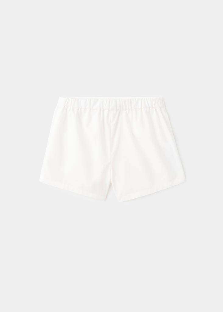 Plain cotton shorts — White