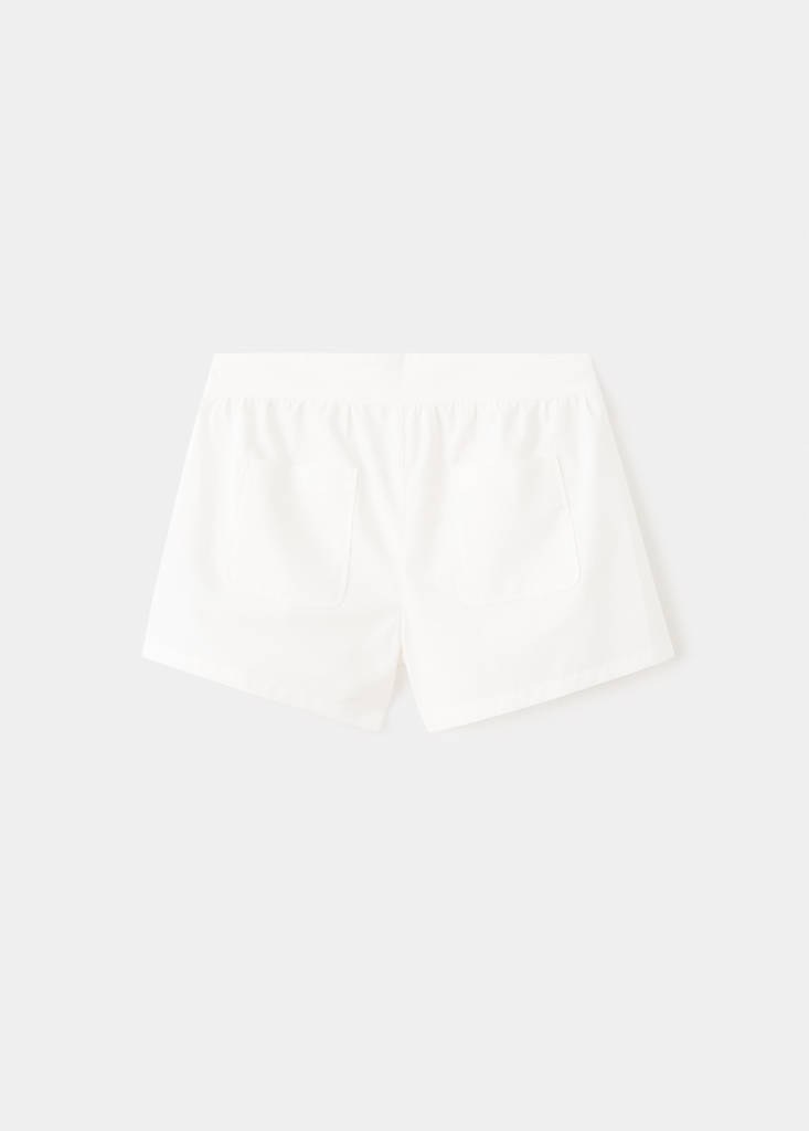 Plain cotton shorts — White