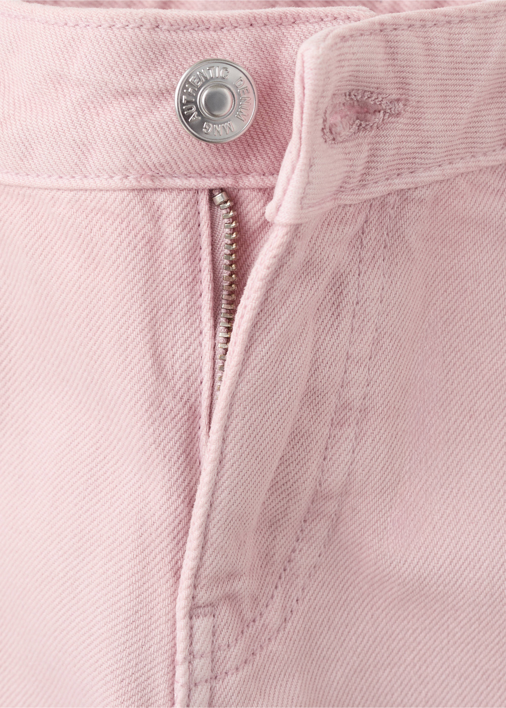 Two-tone wide leg jeans - Details of the article 8, Pale Pink. Ref: 27091508-00.