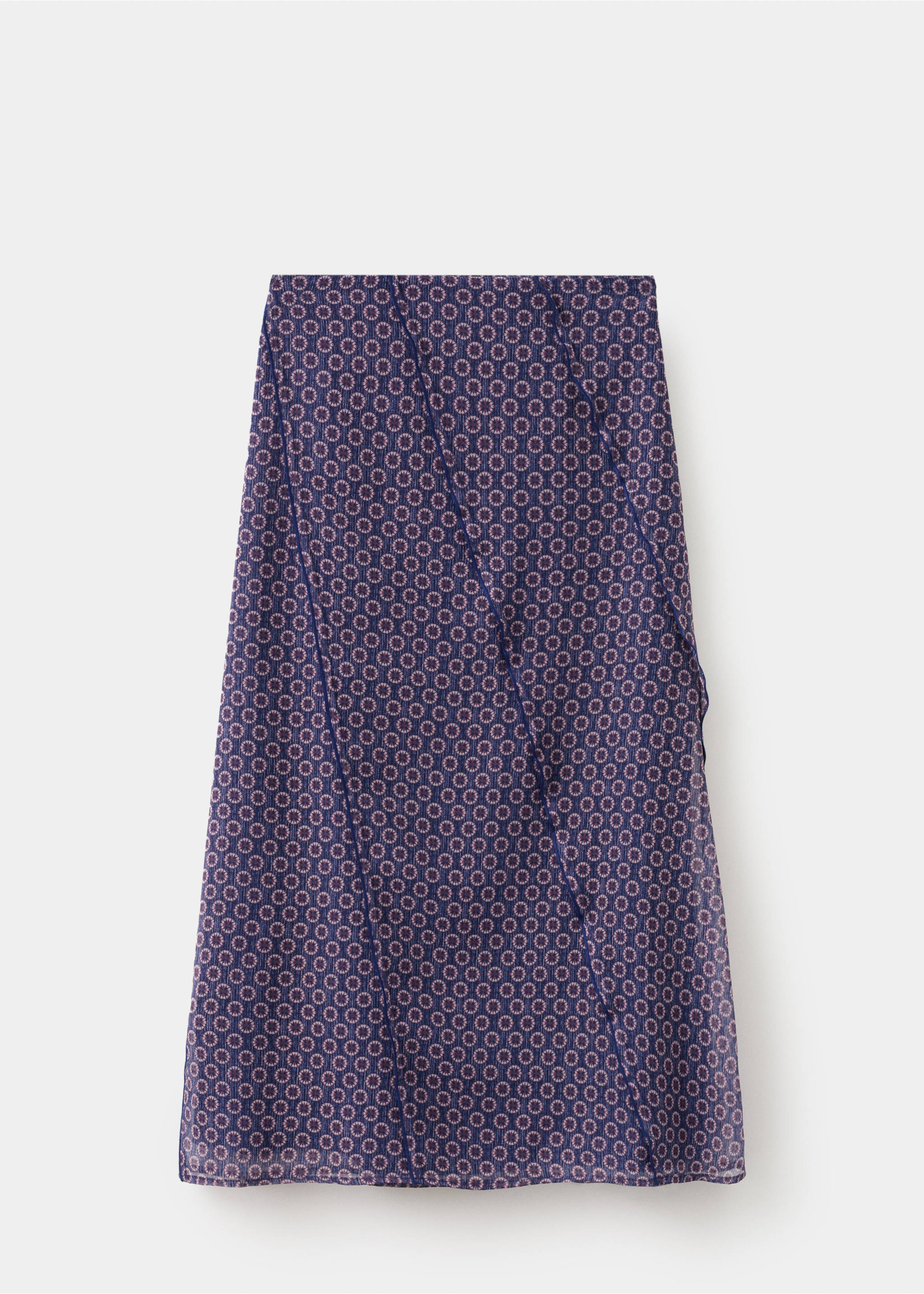 Jupe longue à fleurs - Article sans modèle, Bleu marine. Ref: 27091510-00.