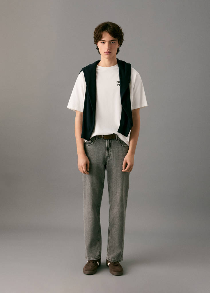 Printed cotton-blend T-shirt — Off White