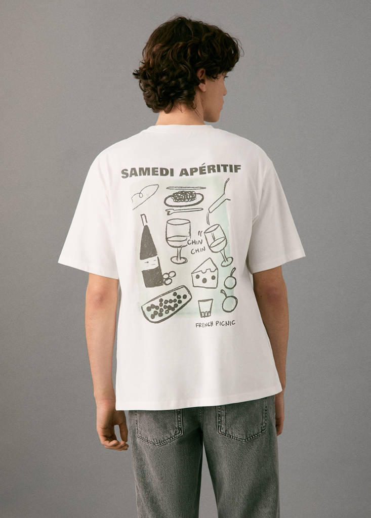 Printed cotton-blend T-shirt — Off White
