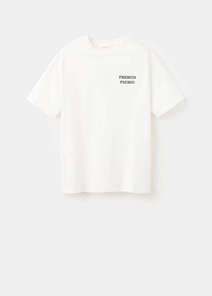 Printed cotton-blend T-shirt — Off White