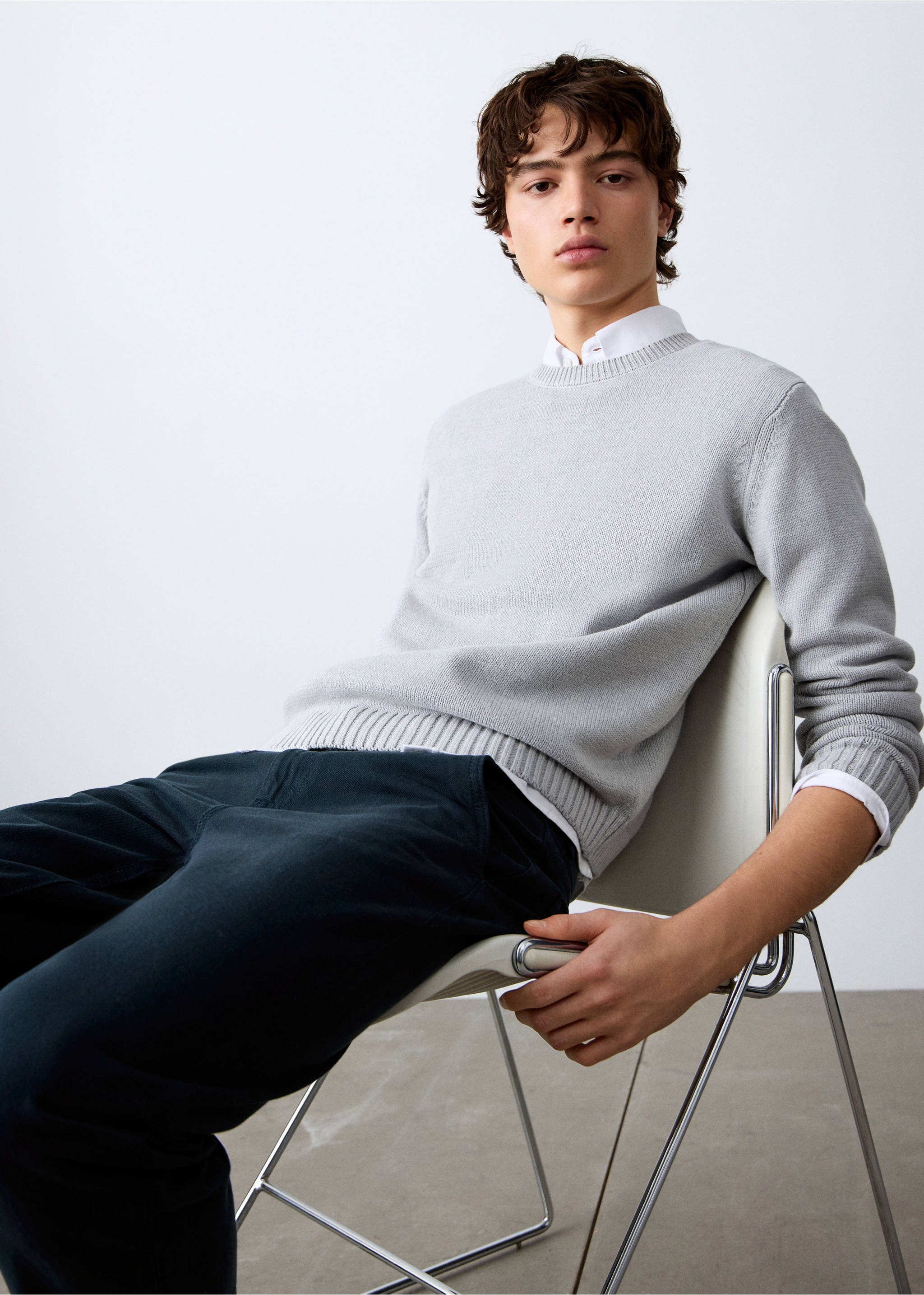 Regular-fit jeans - Details of the article 2, Navy. Ref: 27091517-00.