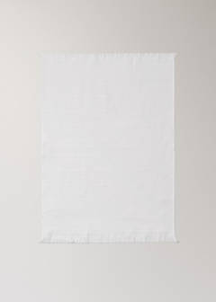 Waffle kitchen tea towel with fringes — White 3
