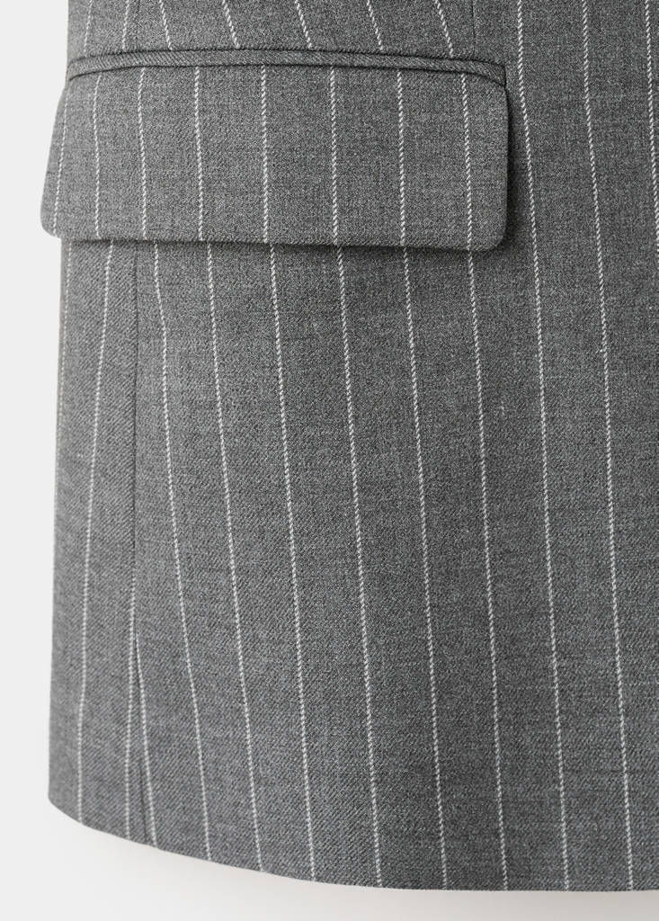 Pinstripe suit jacket — Grey