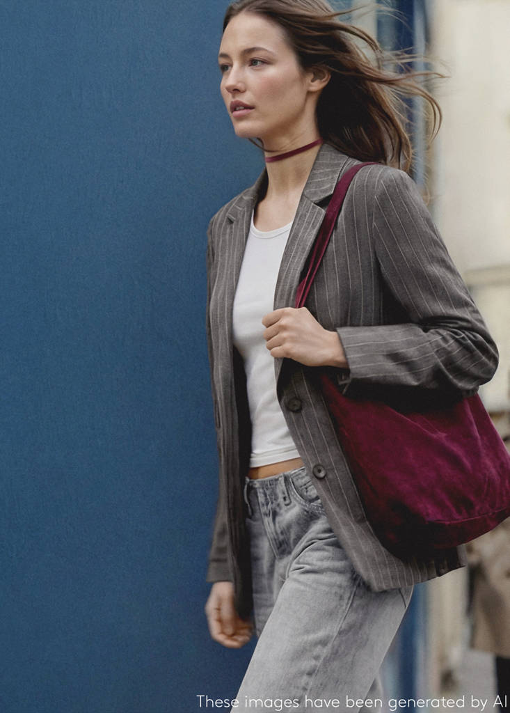 Pinstripe suit jacket — Grey