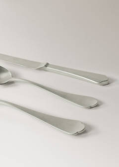 Three-piece matte stainless steel cutlery set — Grey 3