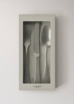 Three-piece matte stainless steel cutlery set — Grey 4