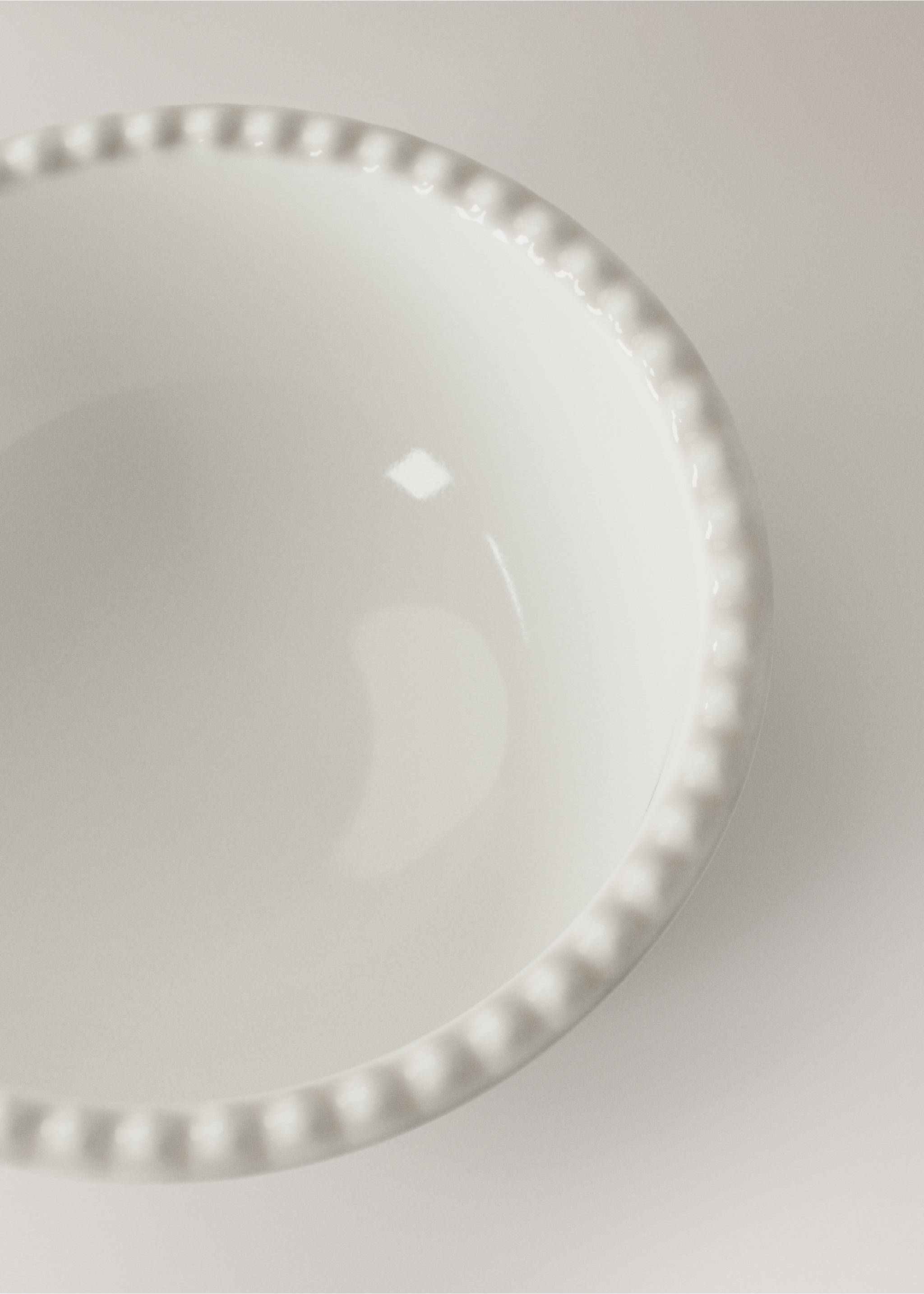 Decorative gres bowl - Details of the article 1, White. Ref: 27091522-00.