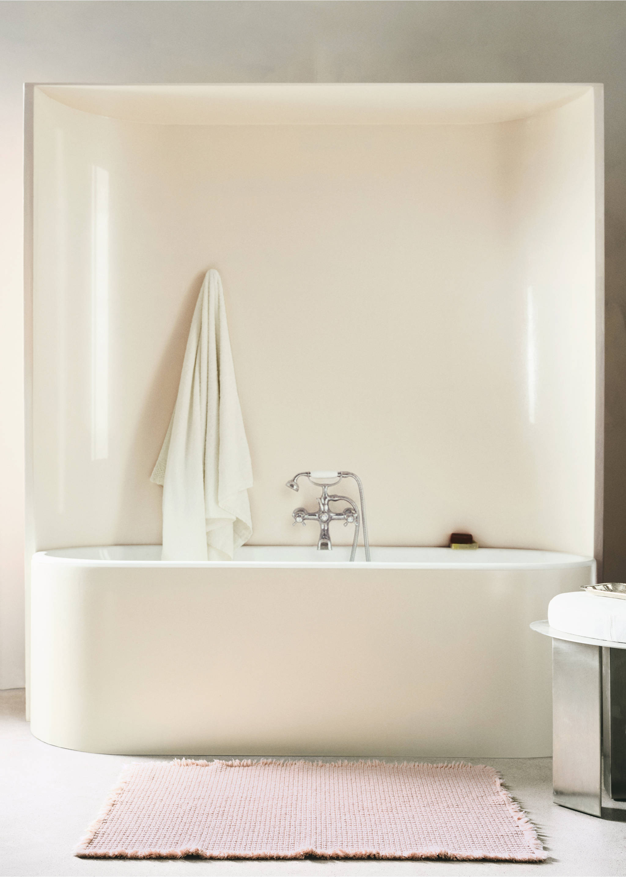 Βαμβακερό χαλάκι μπάνιου waffle - Λεπτομέρεια του προϊόντος 6, Βερικοκί. Ref: 27091526-00.