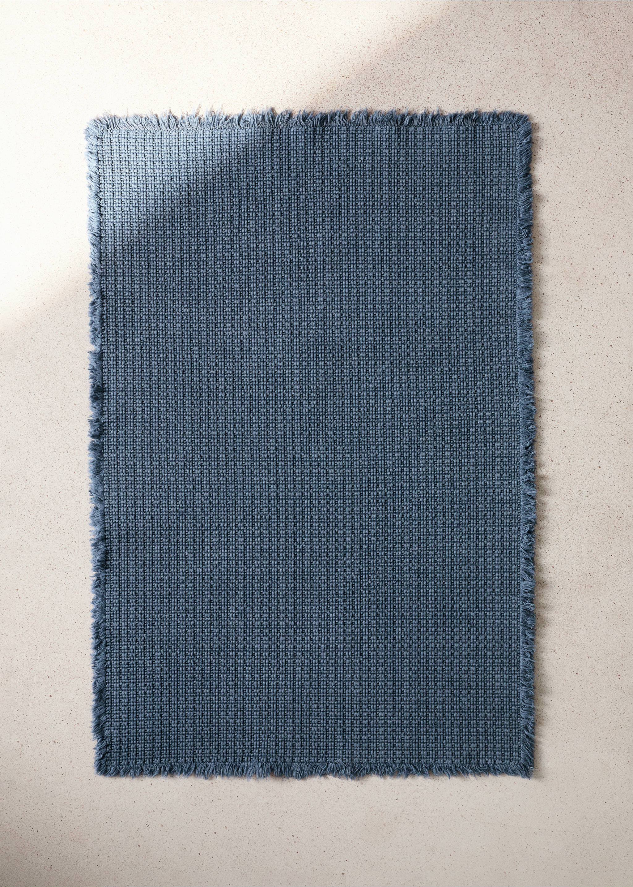 Cotton waffle bath rug - General plane, Indigo Blue. Ref: 27091526-00.