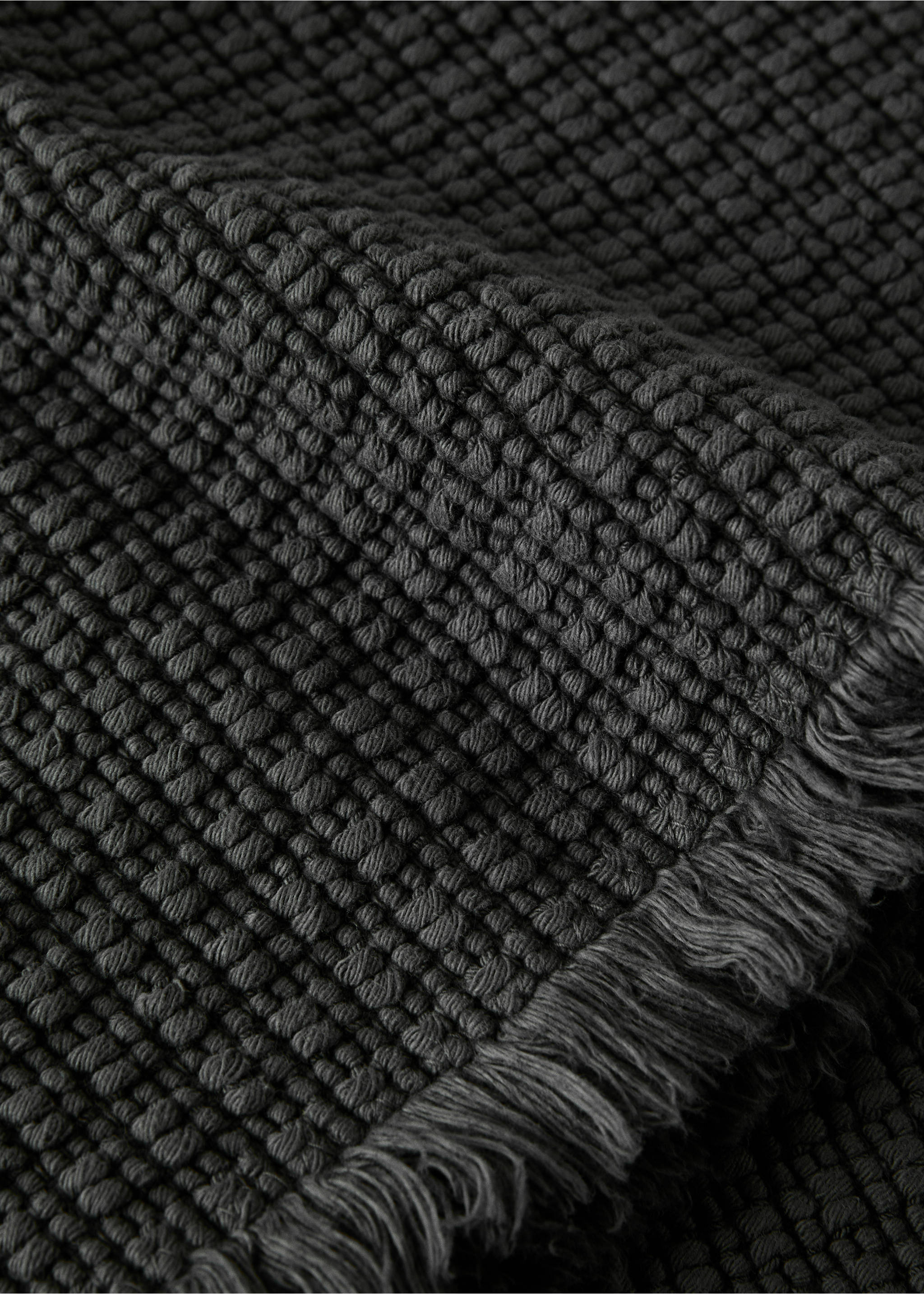 Baumwoll-Badteppich Waffelstruktur - Detail des Artikels 1, Dunkelgrau. Ref: 27091526-00.
