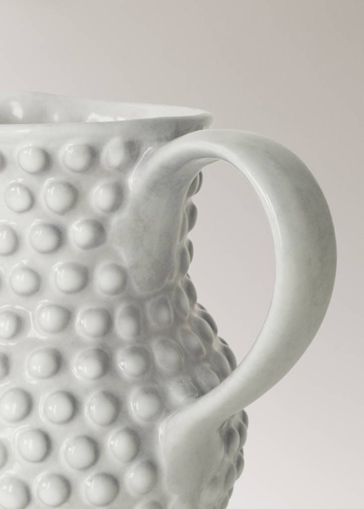 Textured stoneware jug — White