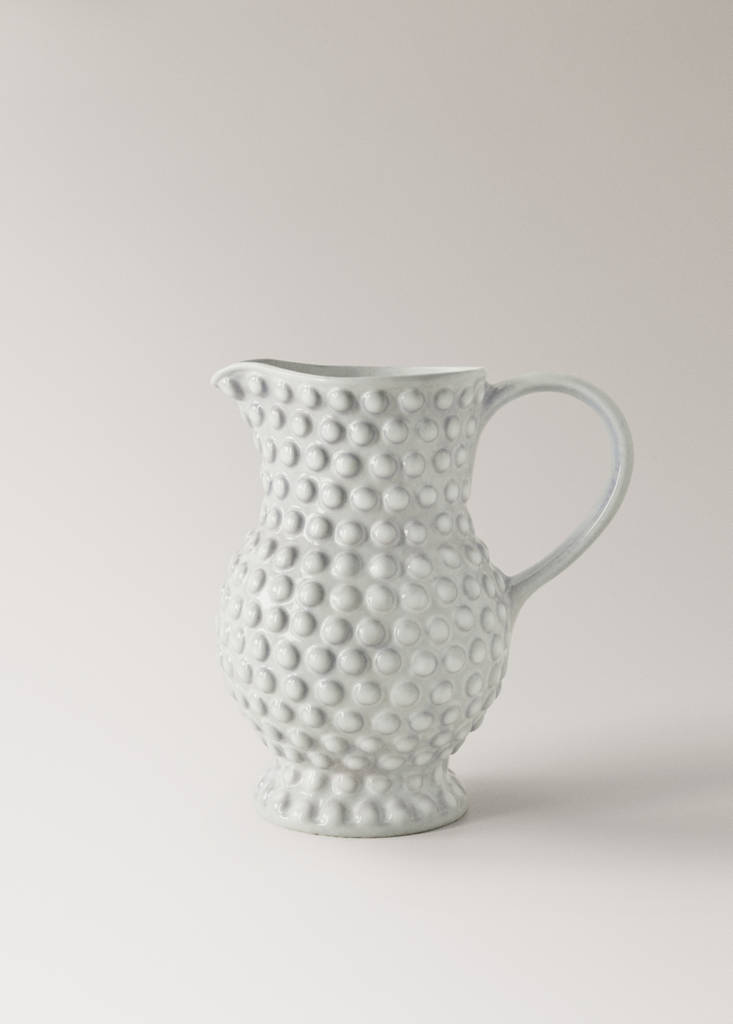 Textured stoneware jug — White
