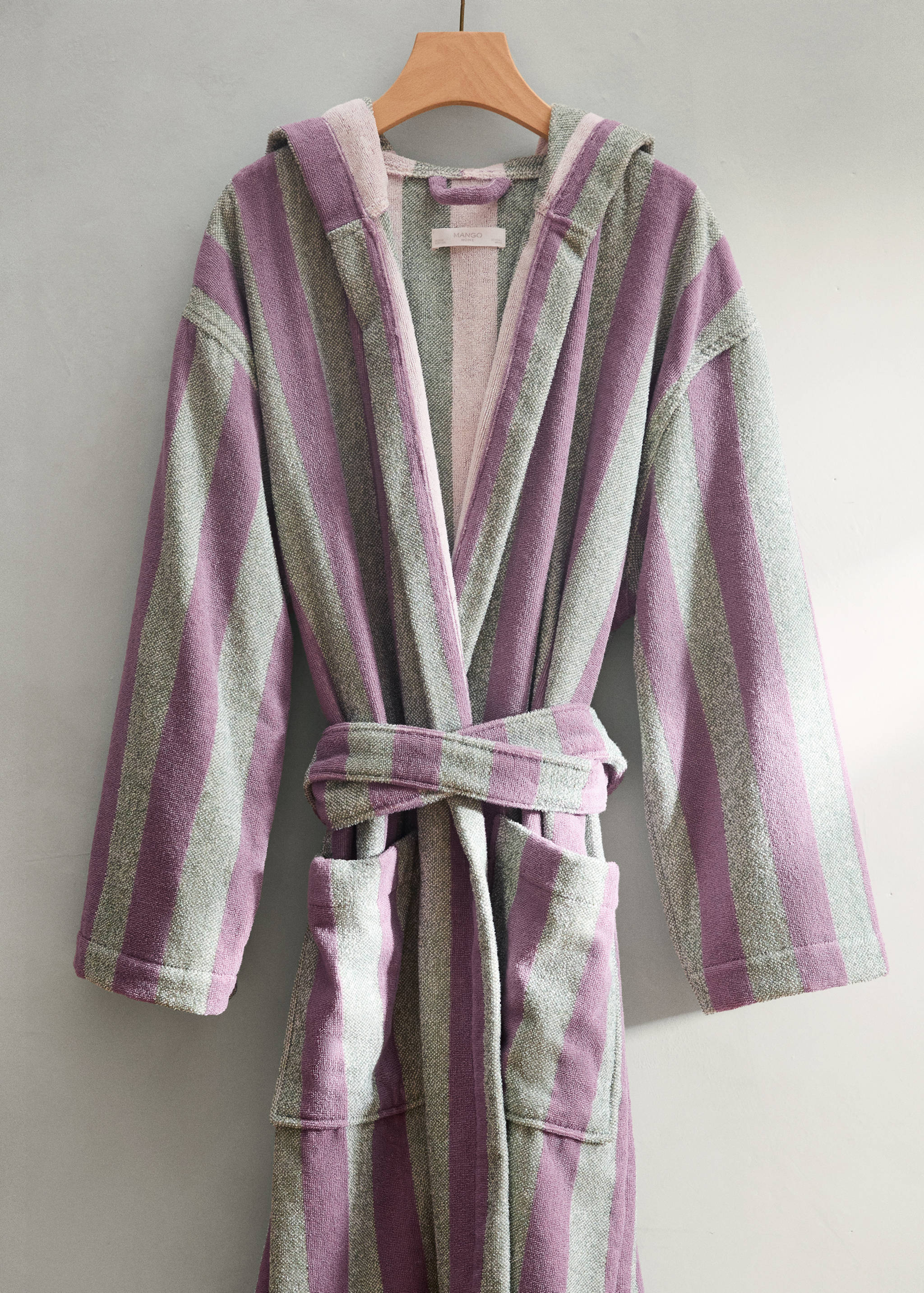 Dicker Kapuzen-Bademantel aus Baumwolle - Allgemeine Ansicht