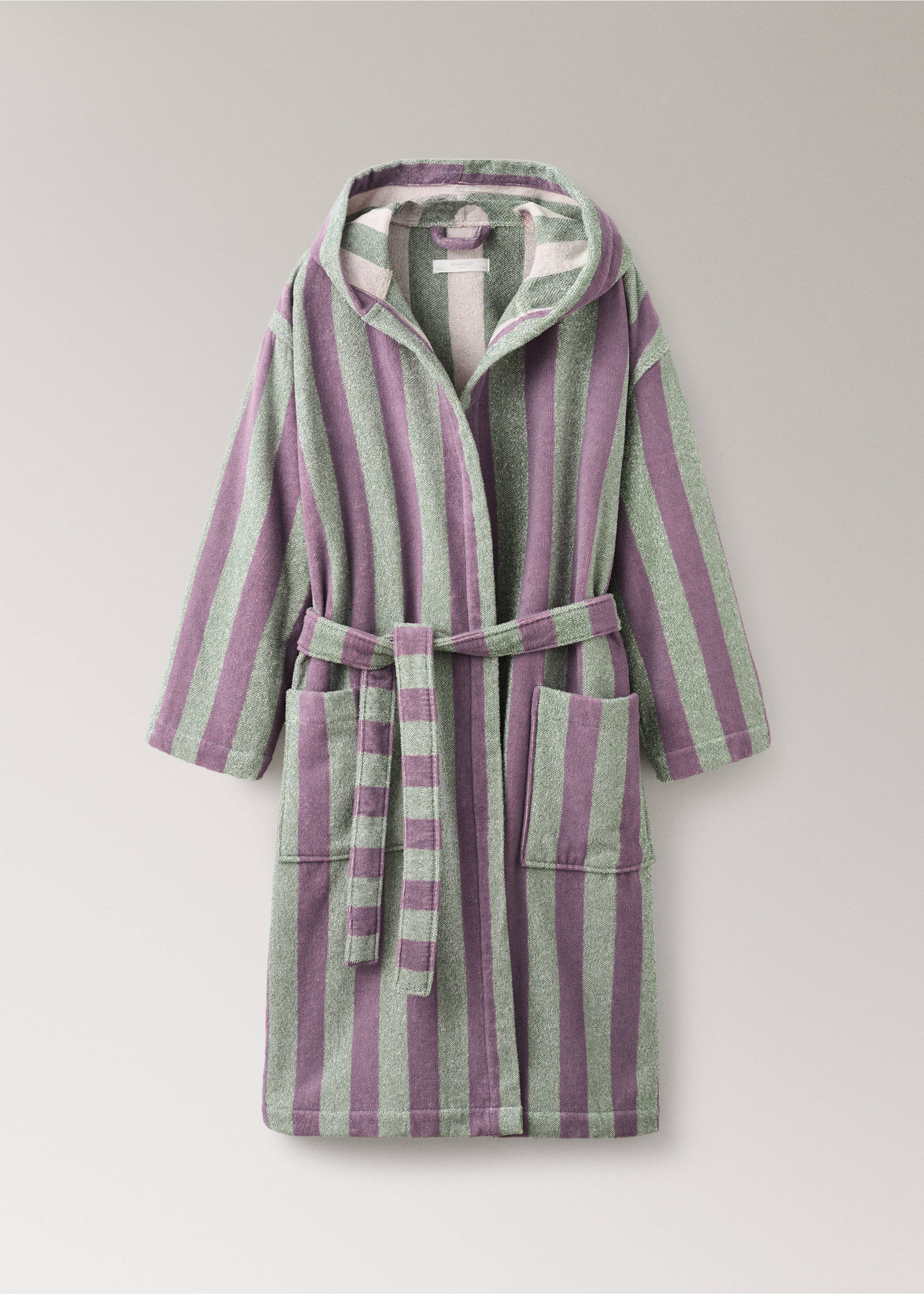 Thick cotton hooded bathrobe - Article without model, Blue. Ref: 27091528-00.