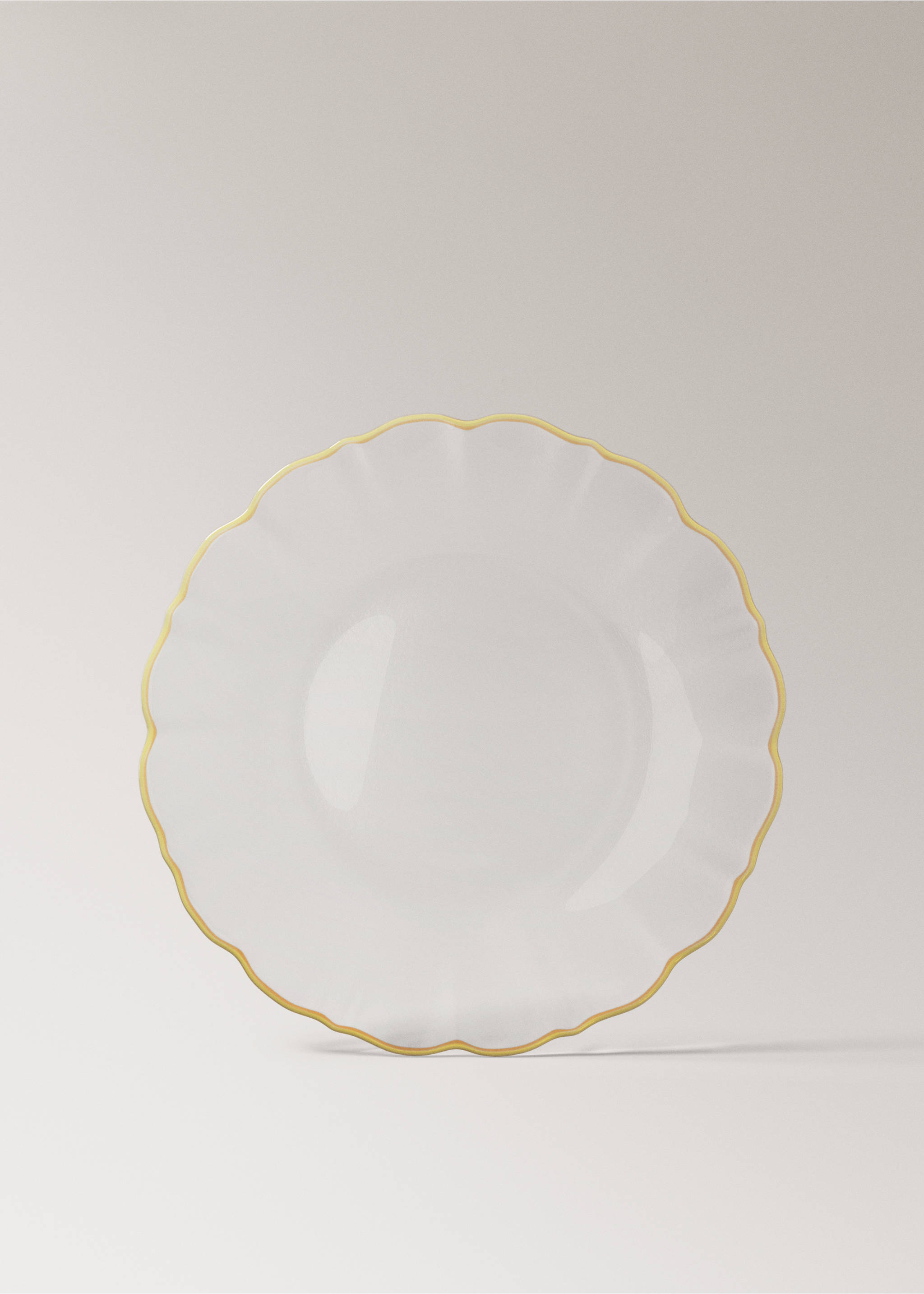 Flat glass contrast dinner plate - Article without model, Ice Grey. Ref: 27091529-00.