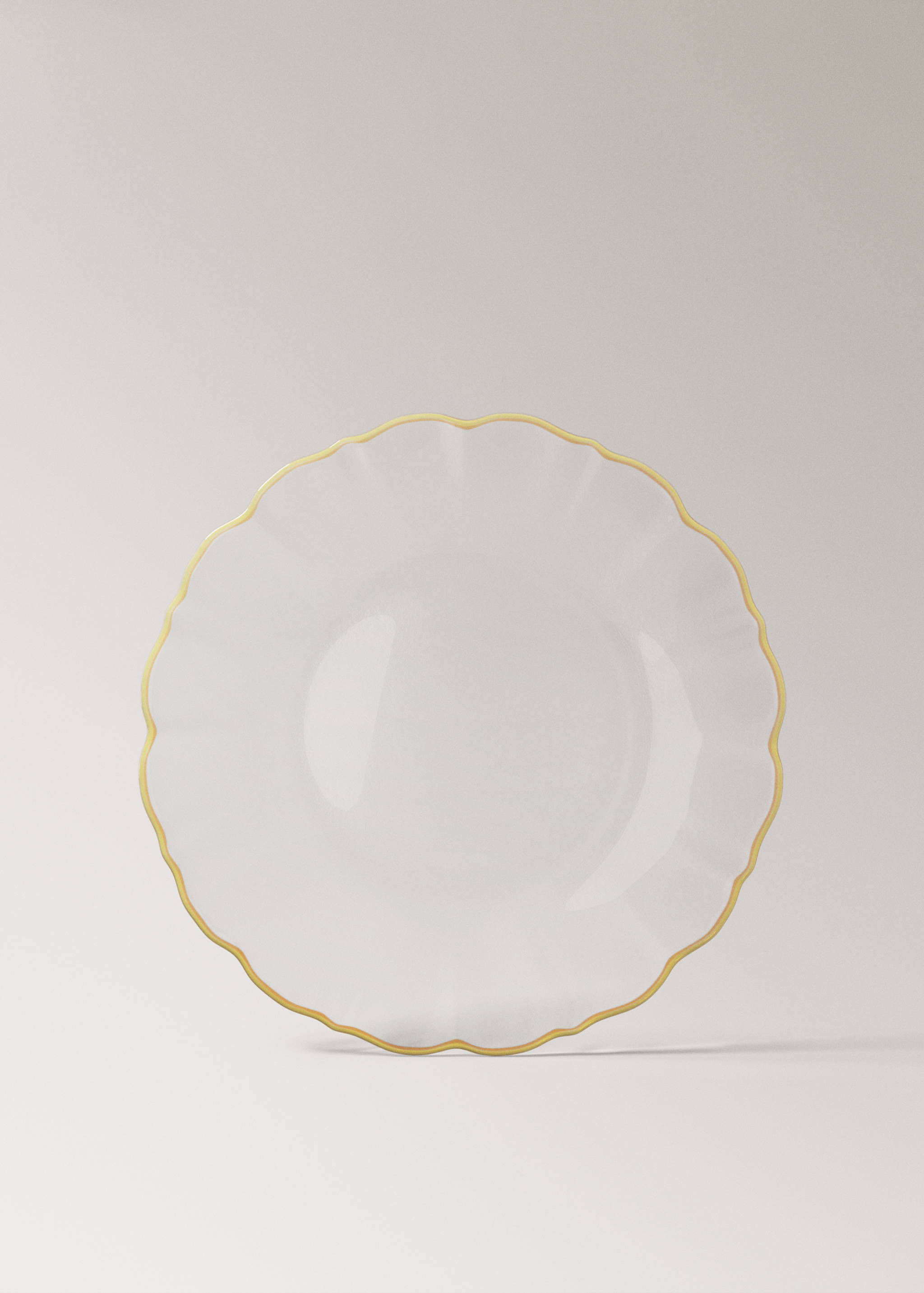 Flat glass contrast dinner plate - Article without model