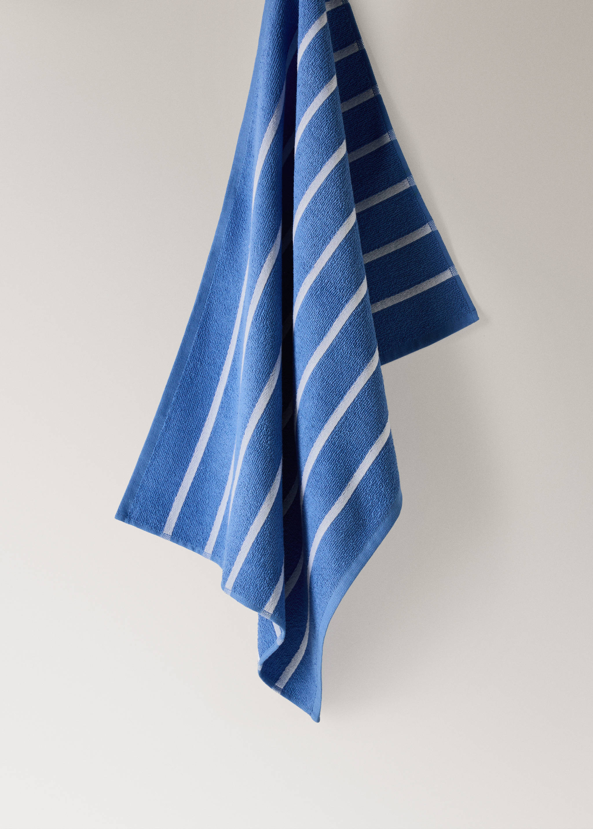 Contrast stripe terry cotton towel - Article without model