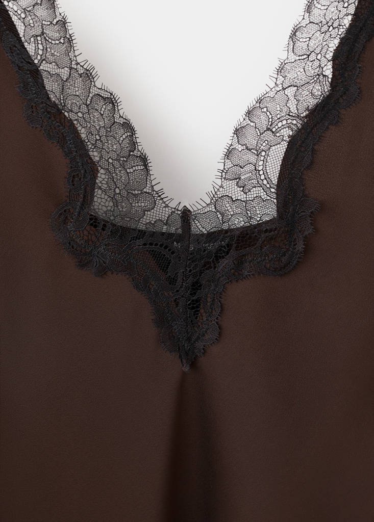 MANGO - Satin Camisole Dress Brown - 6