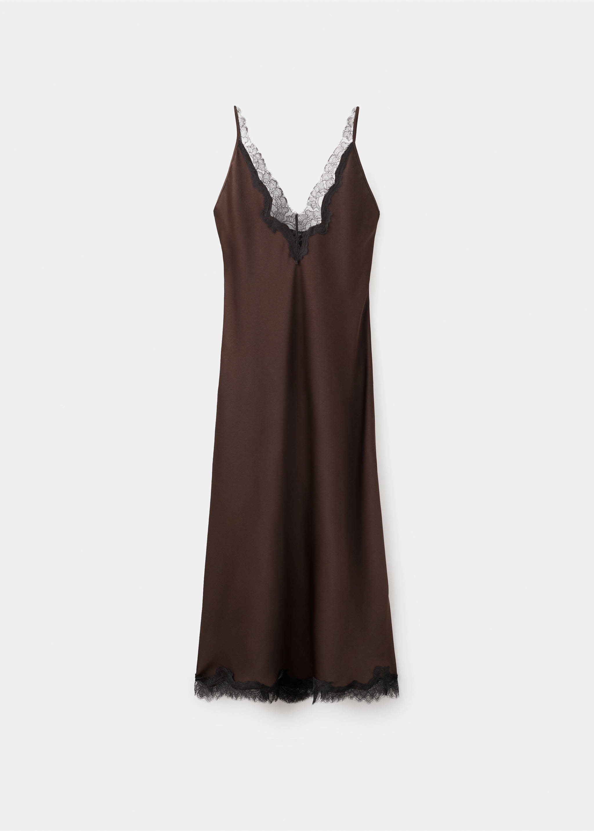Satin camisole dress - Article without model, Brown. Ref: 27091533-00.