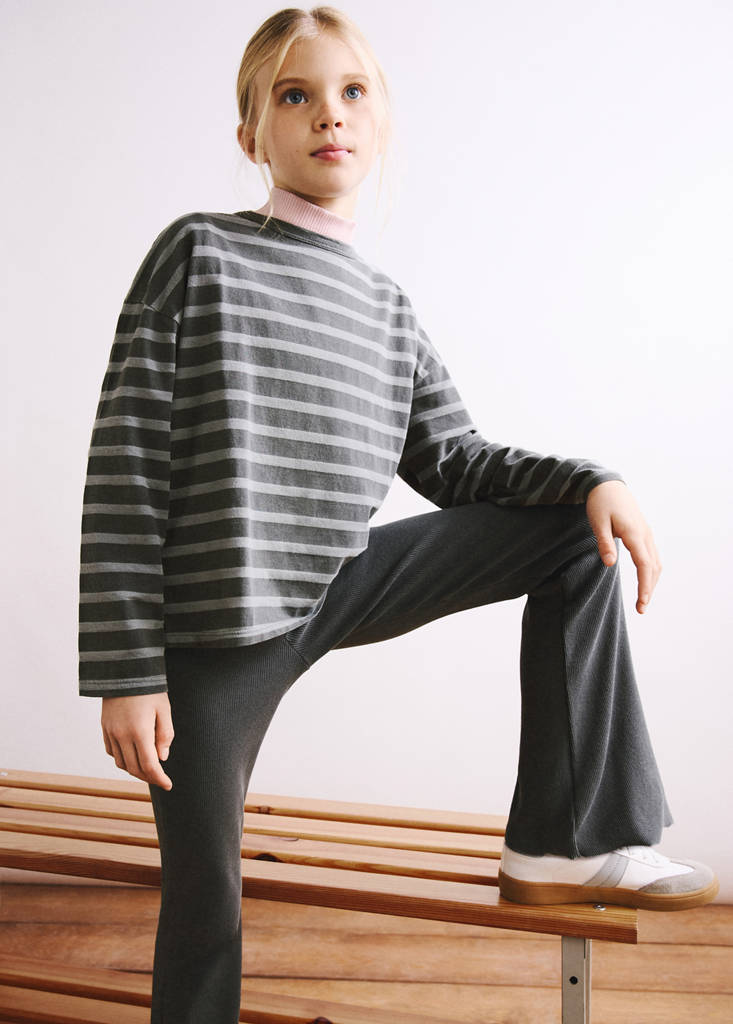 Striped oversized t-shirt — Charcoal