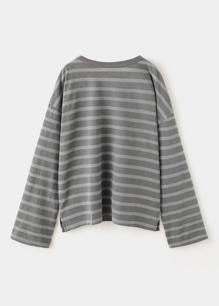 Striped oversized t-shirt — Charcoal