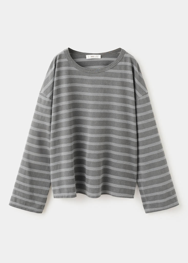 Striped oversized t-shirt — Charcoal