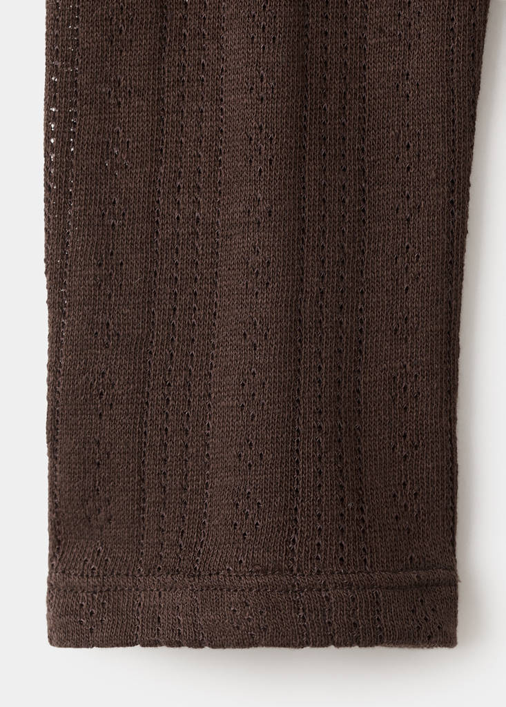 Fine-knit T-shirt — Brown