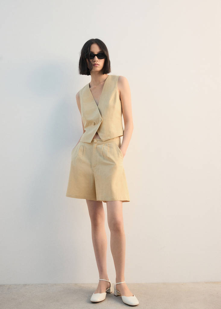 Fitted suit top — Mustard