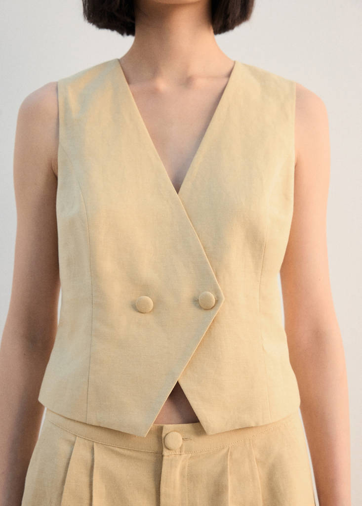 Fitted suit top — Mustard