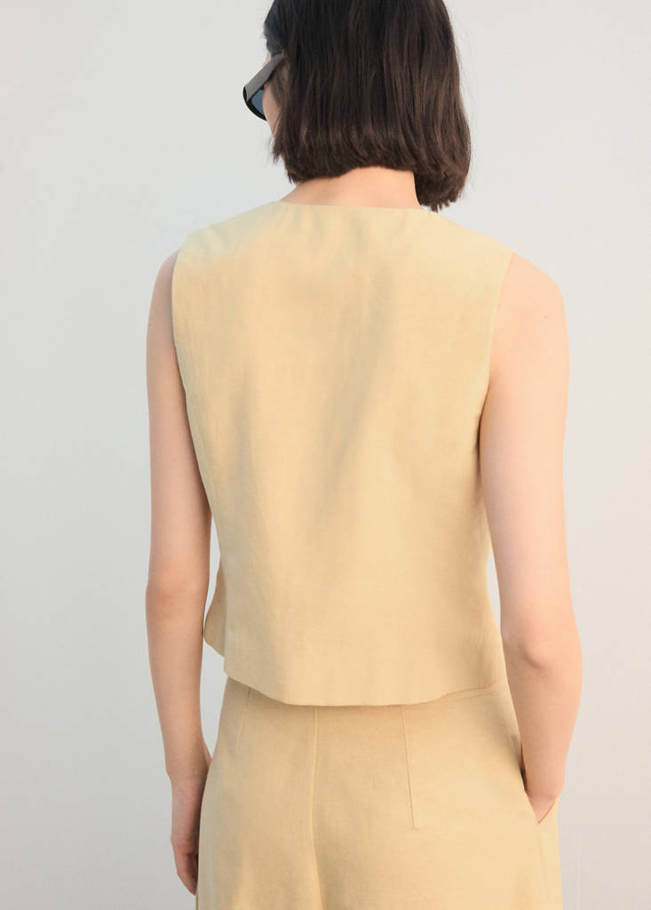 Fitted suit top — Mustard