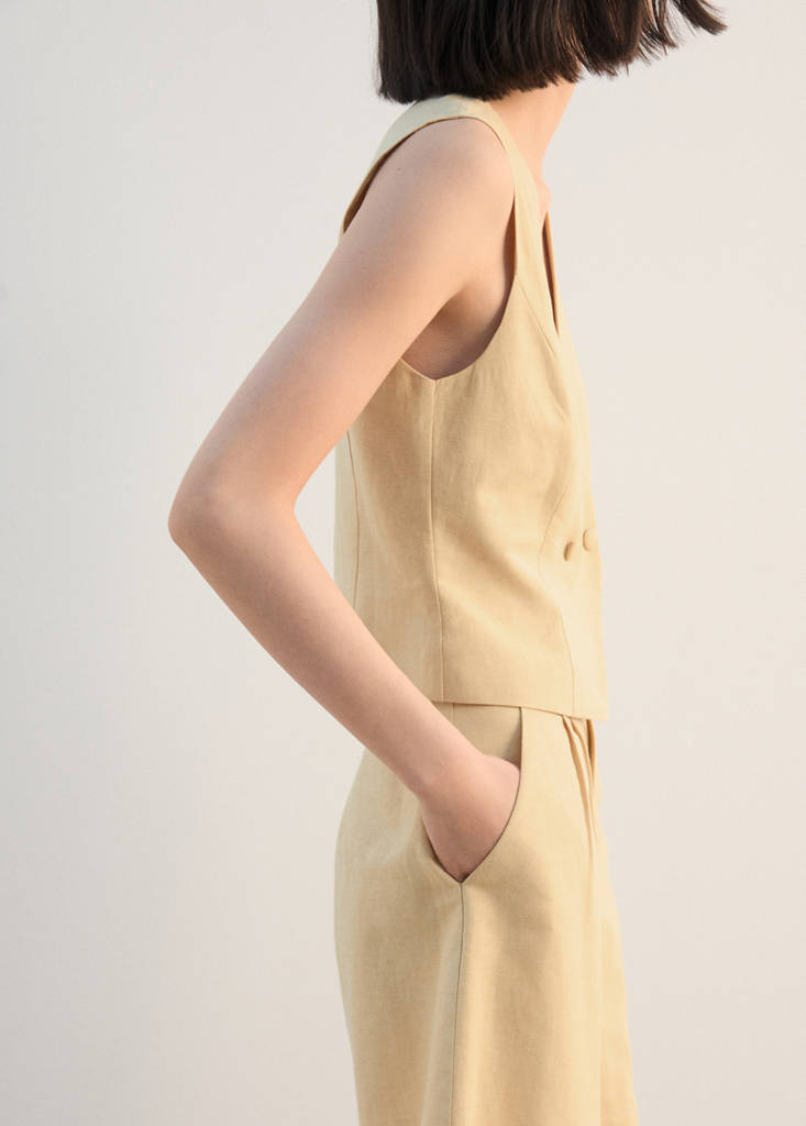 Fitted suit top — Mustard