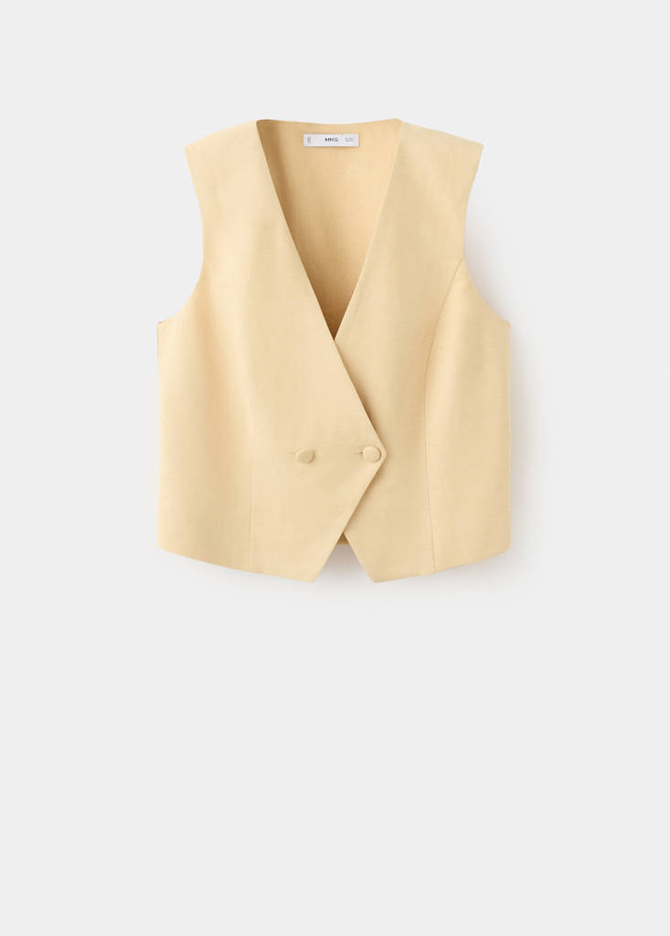 Fitted suit top — Mustard