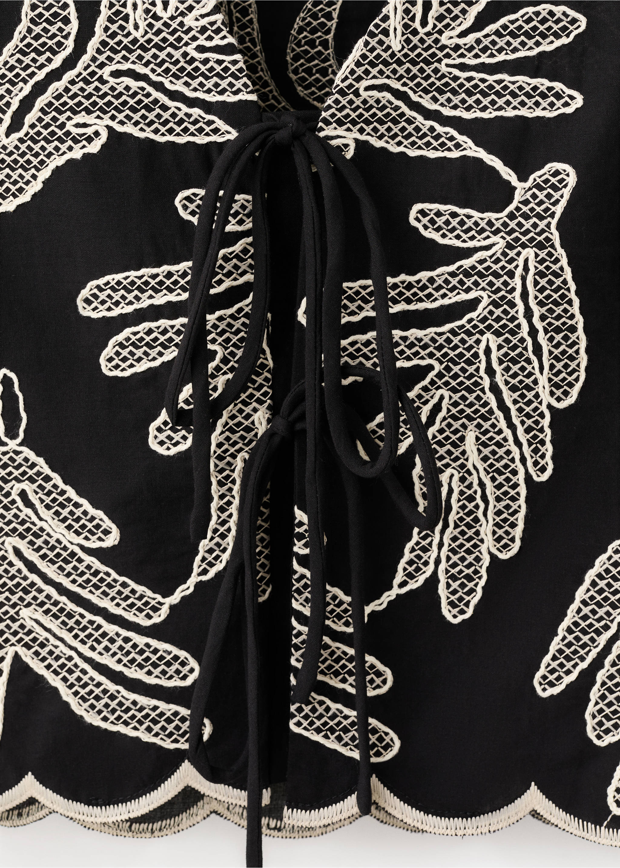 صدرية مطرزة بعقد - تفاصيل المنتج 8, أسود. Ref: 27092538-00.