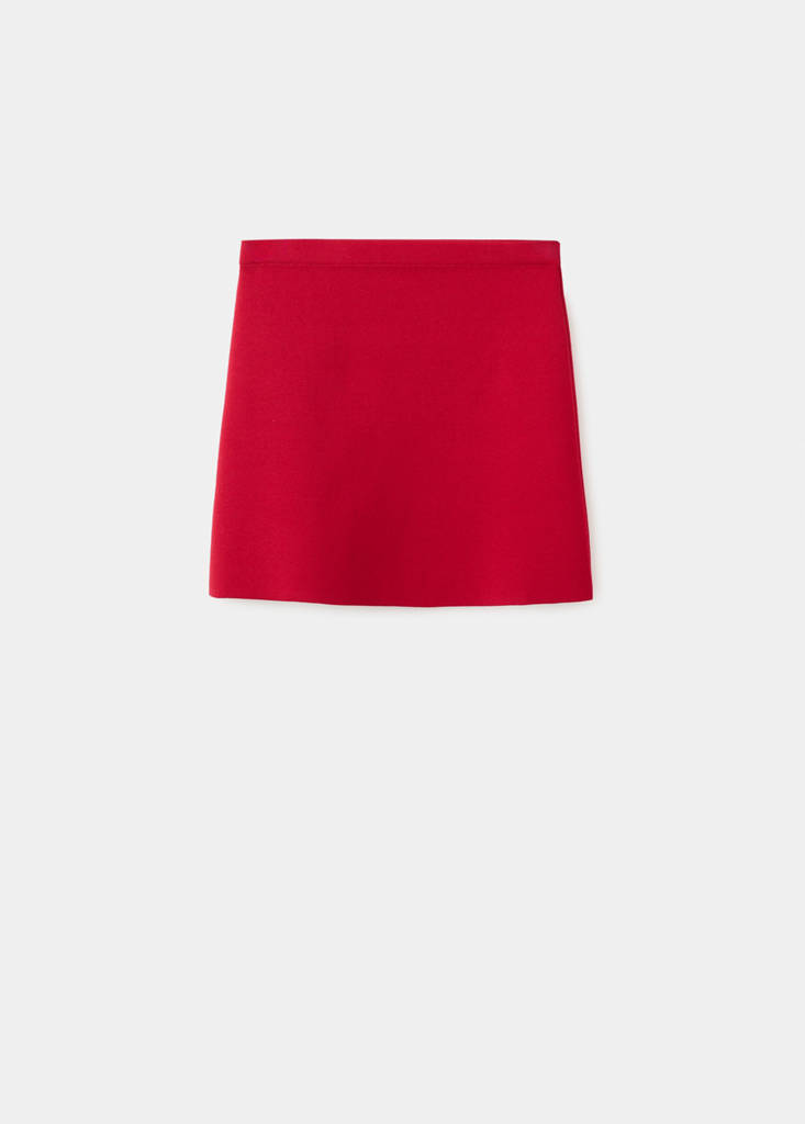 Short knitted skirt — Red