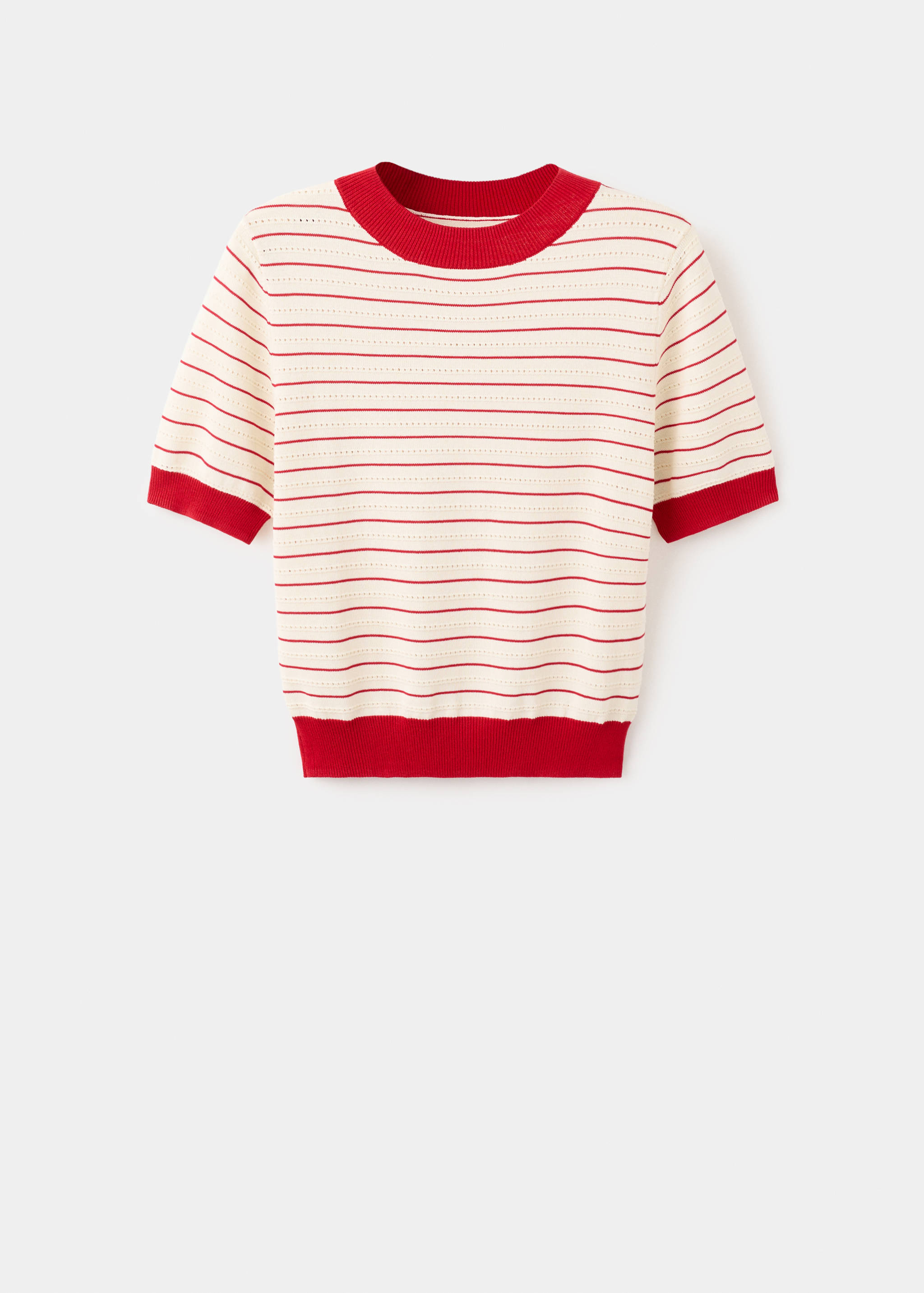 Striped short-sleeved sweater - Article without model